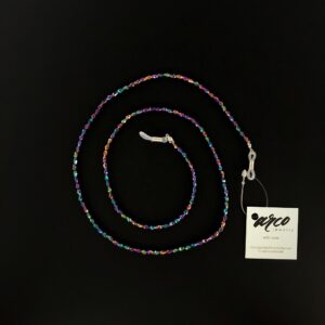 Brillenkette Arco-Jewelry-Glasperlen-tropfenfoermig-Regenbogen