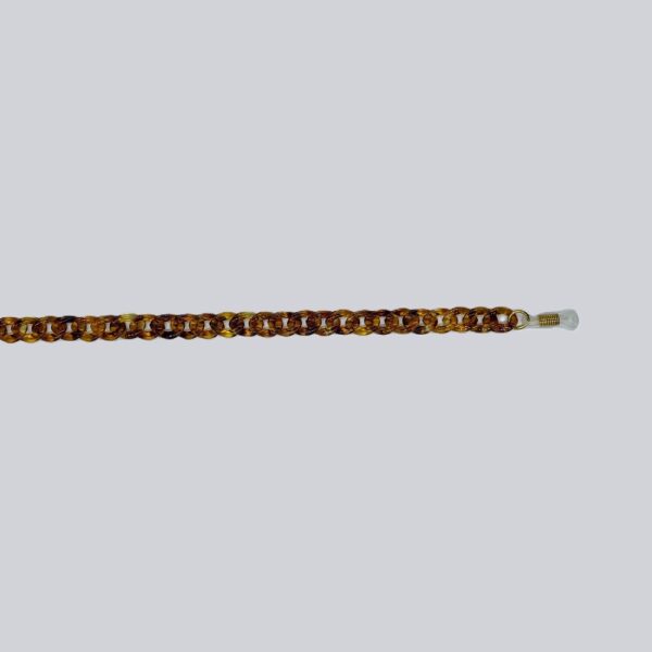 Arco Jewelery Brillenkette Acryl Havanna Braun breit